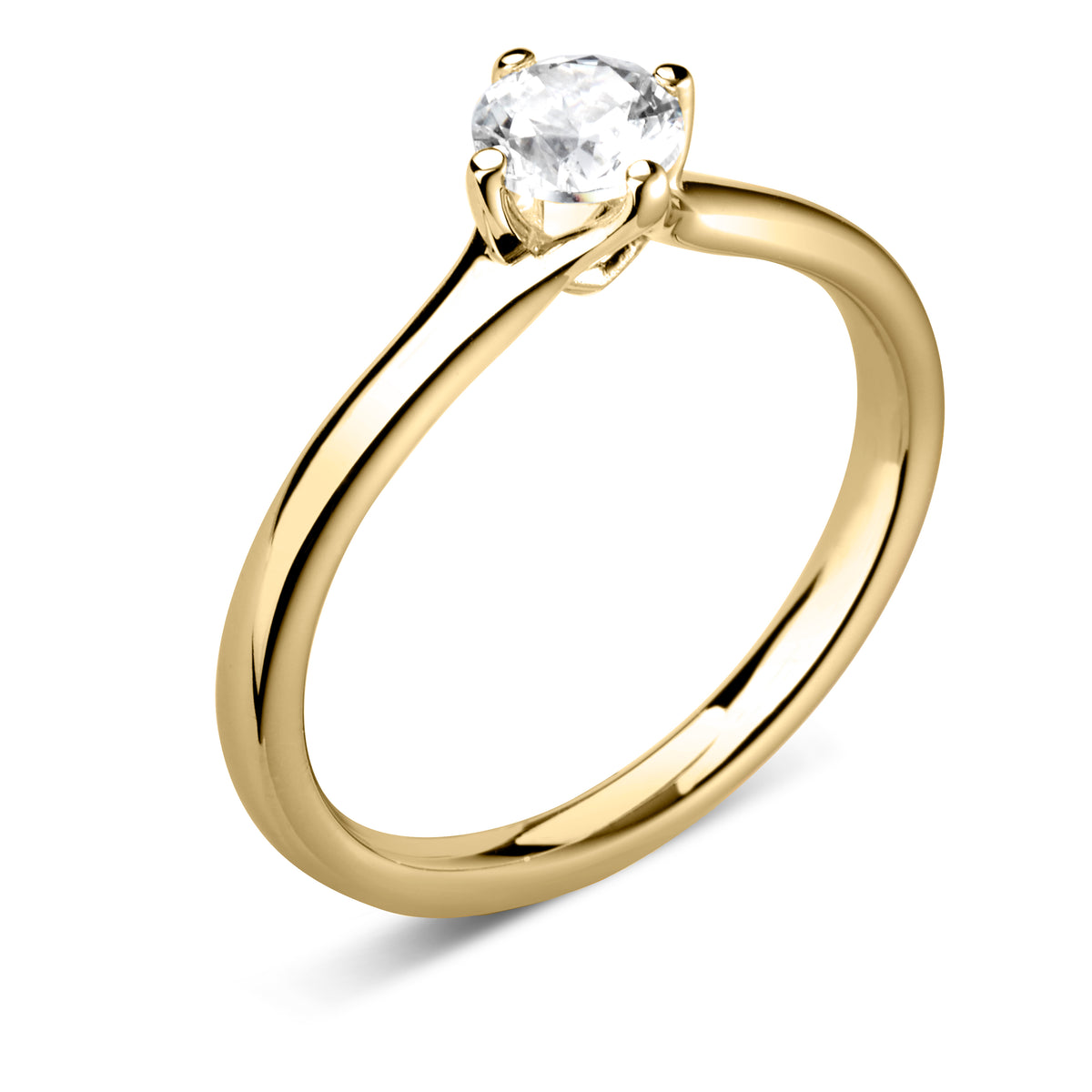 Round Brilliant Compass Set Solitaire Diamond Engagement Ring | Bespoke 111