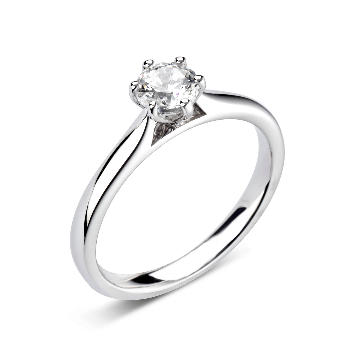 Six Claw Solitaire Diamond Engagement Ring | Bespoke 114
