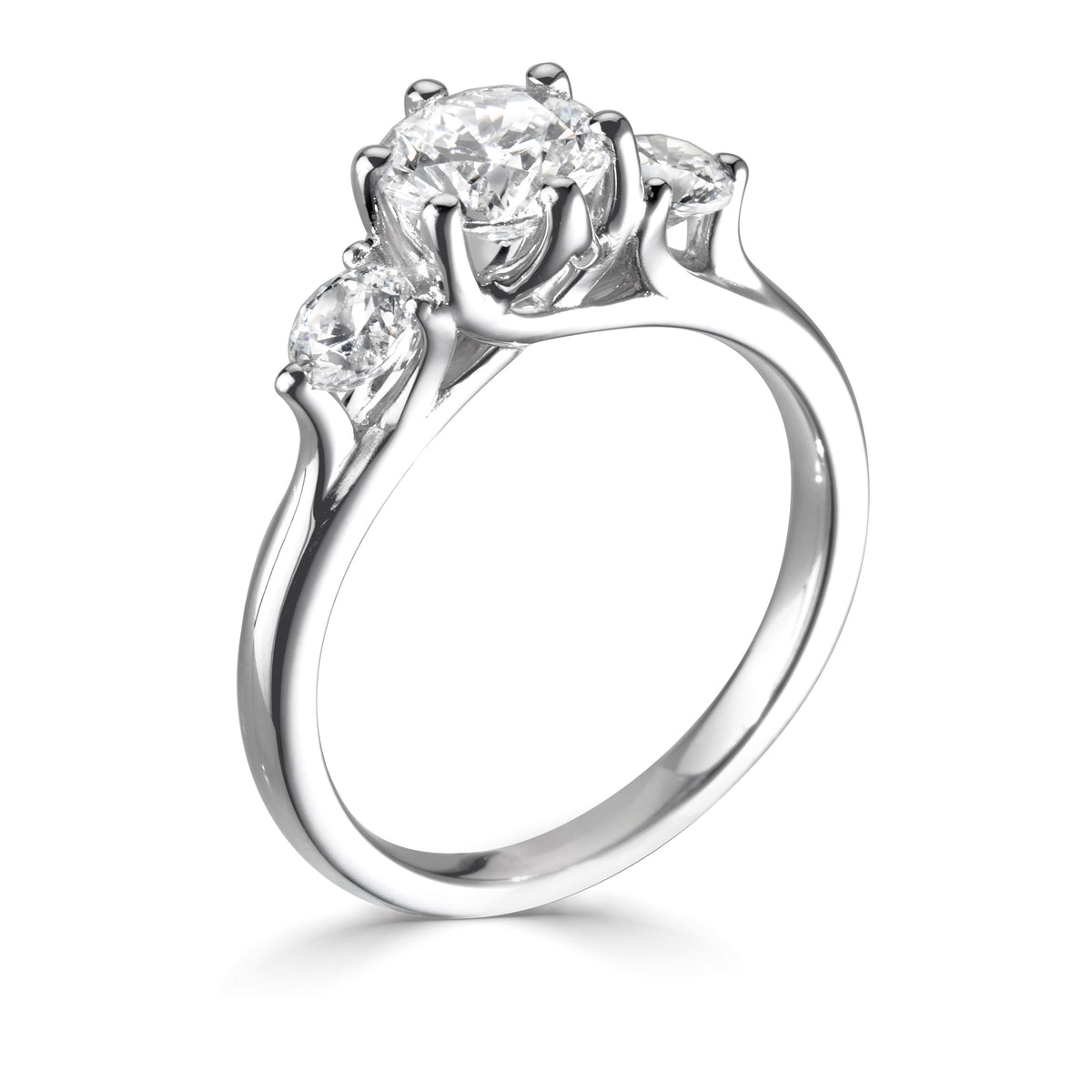 Trilogy Three Diamond Ring in Platinum | Bespoke 107