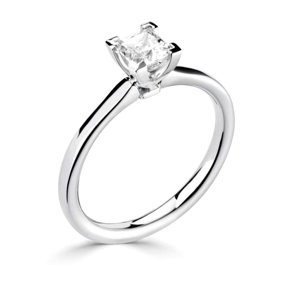 Princess Solitaire Diamond Engagement Ring | Bespoke 123