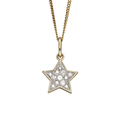 Star Pendant with Diamonds in 9ct Gold