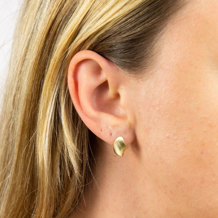 Concave Organic Huggie Hoop Earrings