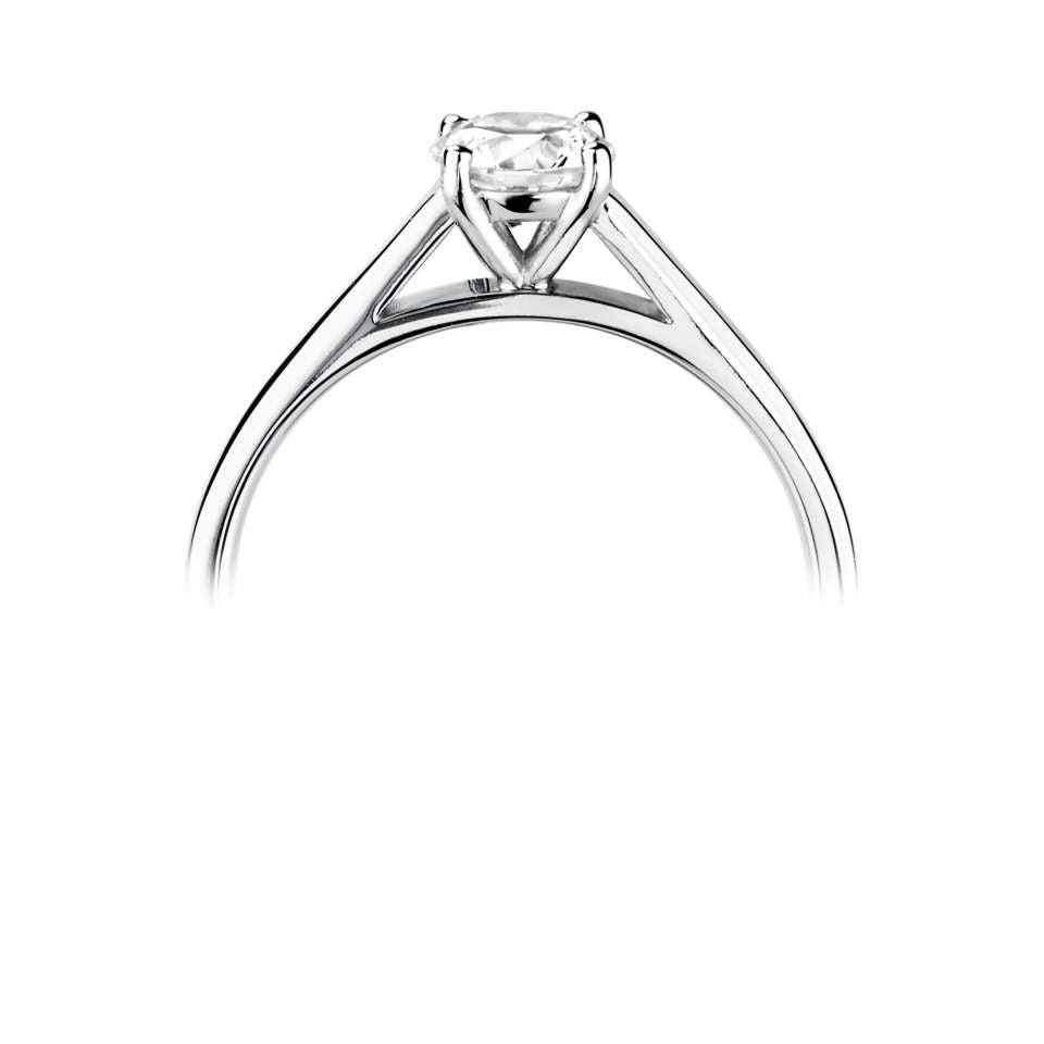 Platinum Timeless Four Claw Round Solitaire with Plain Shoulders