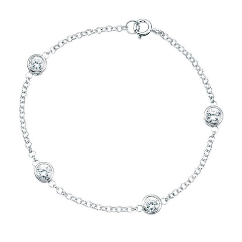 Station Bracelet with Cubic Zirconia