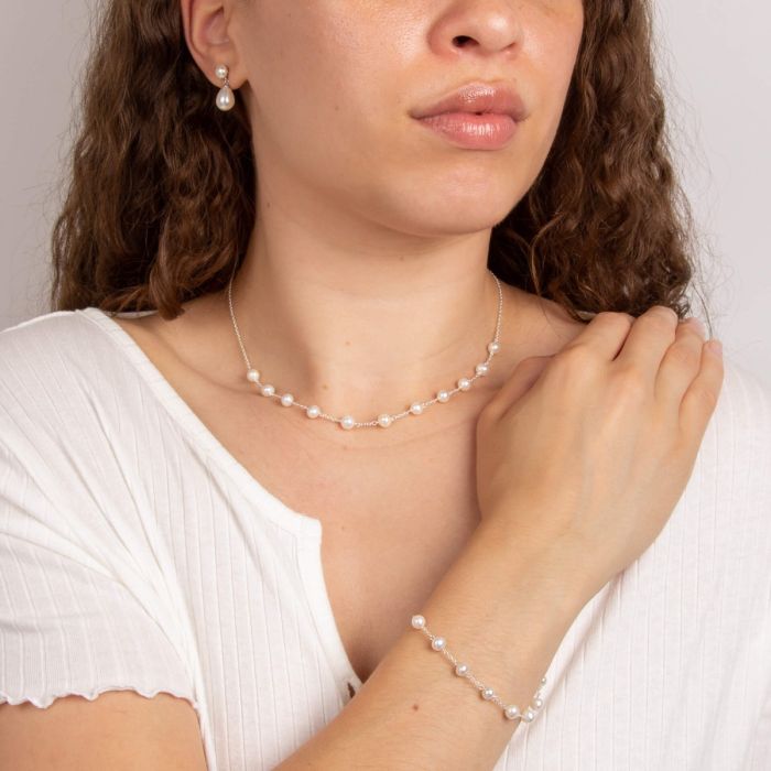 Silver Fresh Water pearl Bracelet