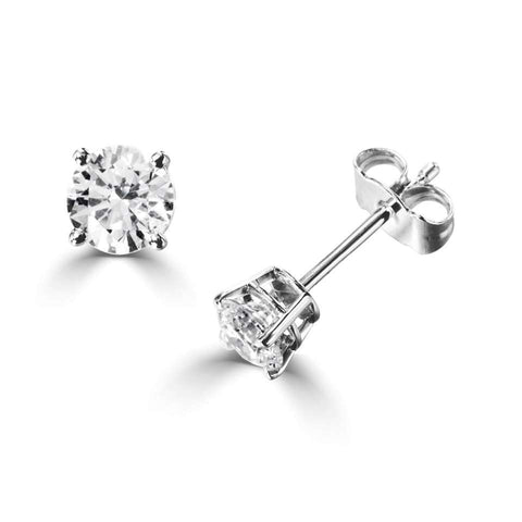 Round 4 Claw Diamond Stud Earrings