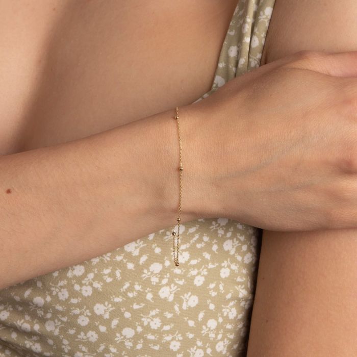 Fine Ball Station Bracelet in 9ct Gold