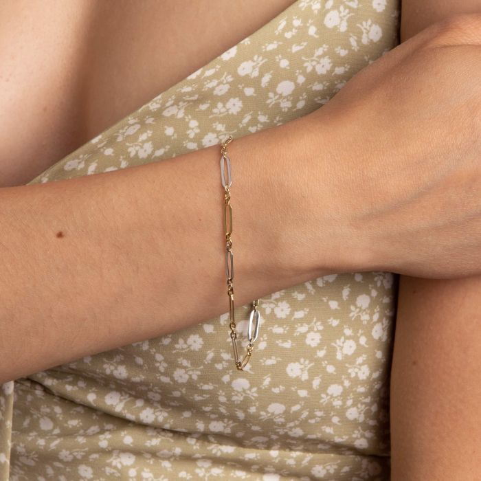 Elongated Link Bracelet in 9ct Gold