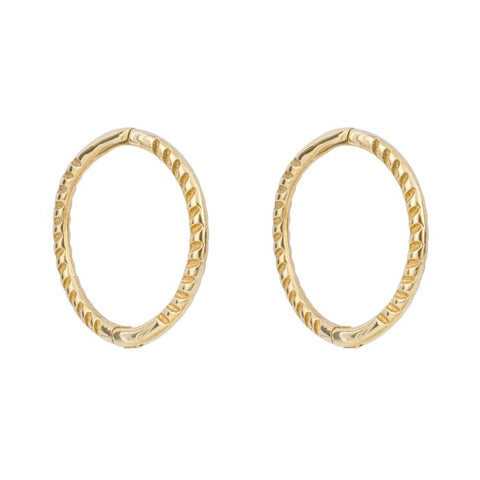 Rope Effect Hoop Earrings in 9ct Gold