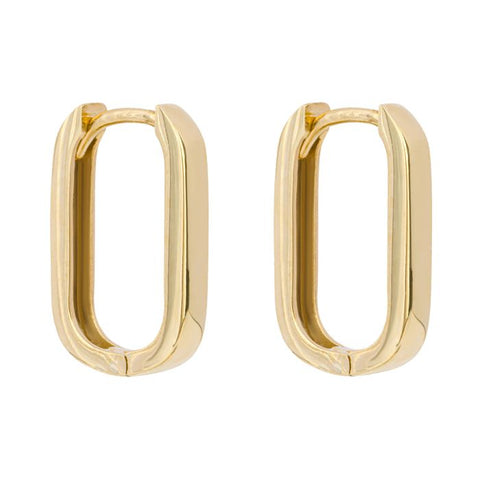 U Shape Hoop Earrings in 9ct Gold