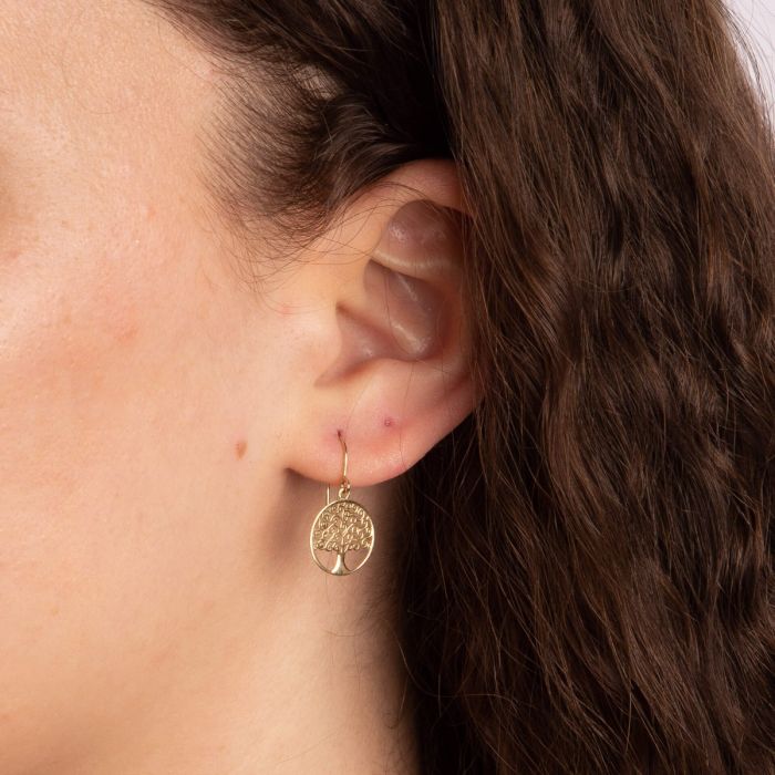 Detailed Tree of Life Earrings in 9ct Gold