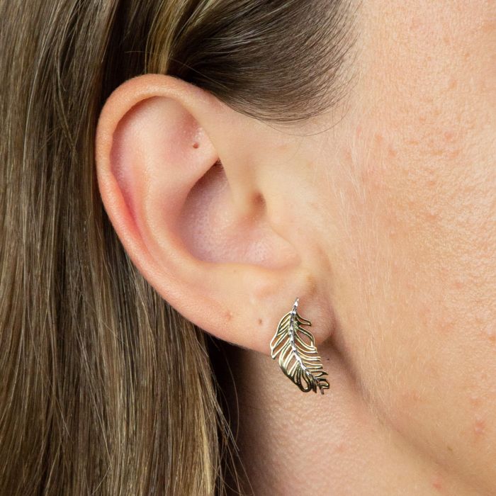 Feather Earrings in 9ct Gold