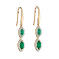 Marquise Double Drop Earrings in 9ct Gold
