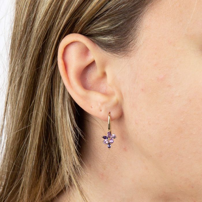 Marquise Cluster Earrings in 9ct Gold