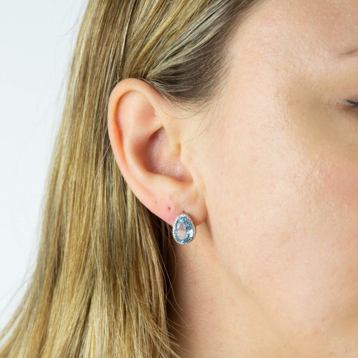 Irregular Shaped Semi-Precious Stone Stud Earrings in 9ct Gold