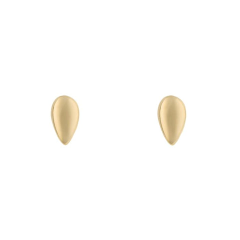 Plain Teardrop Stud Earrings in 9ct Gold