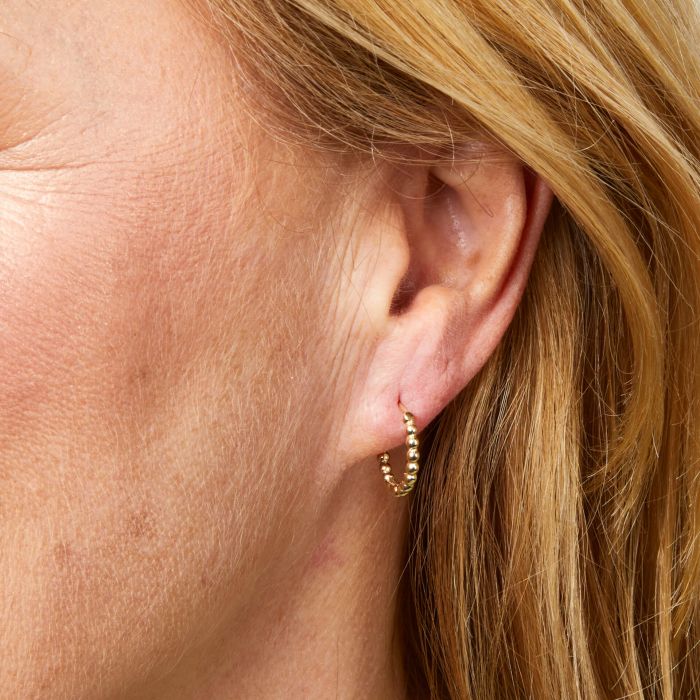 Ball Hoop Earrings in 9ct Gold
