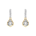 Shield Cut Topaz Drop Earrings in 9ct Gold