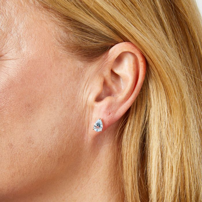 Pear Fancy Cut Topaz Stud Earrings in 9ct Gold