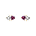 Toi et Moi Heart Stud Earrings in 9ct Gold