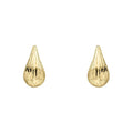 Ridged Teardrop Stud Earrings in 9ct Gold