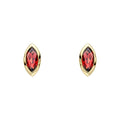 Marquise Garnet Stud Earrings in 9ct Gold