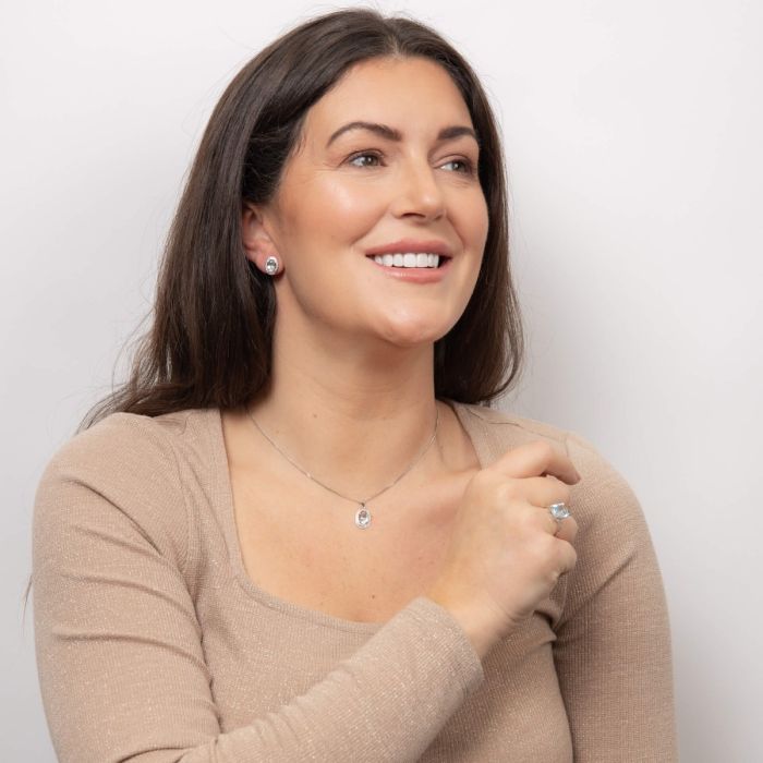 Semi-Precious Statement Ring with Diamond Shoulder in 9ct Gold