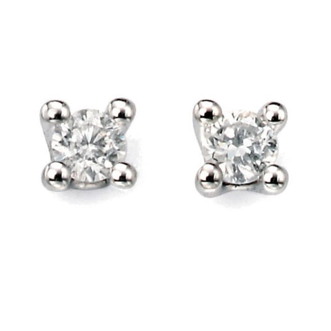 Solitaire Diamond Earrings in 9ct Gold