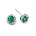 Precious Stone Earrings with Diamond Cluster Surround in 9ct Gold £280.00