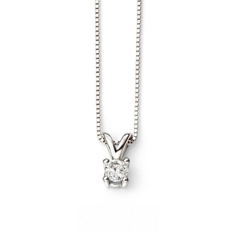 Double Bale Solitaire Diamond Pendant in 9ct Gold