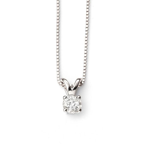 Double Bale Solitaire Diamond Pendant in 9ct Gold