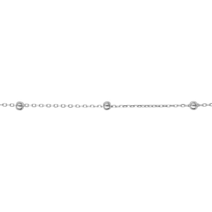 Fine Ball Station Chain Necklace in 9ct Gold