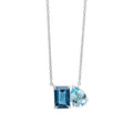 Toi et Moi Blue Topaz Necklace in 9ct Gold