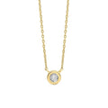 Rounded Bezel Diamond Necklace in 9ct Gold