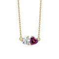 Toi et Moi Heart Necklace in 9ct Gold