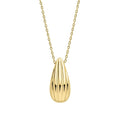 Ridged Teardrop Necklace in 9ct Gold