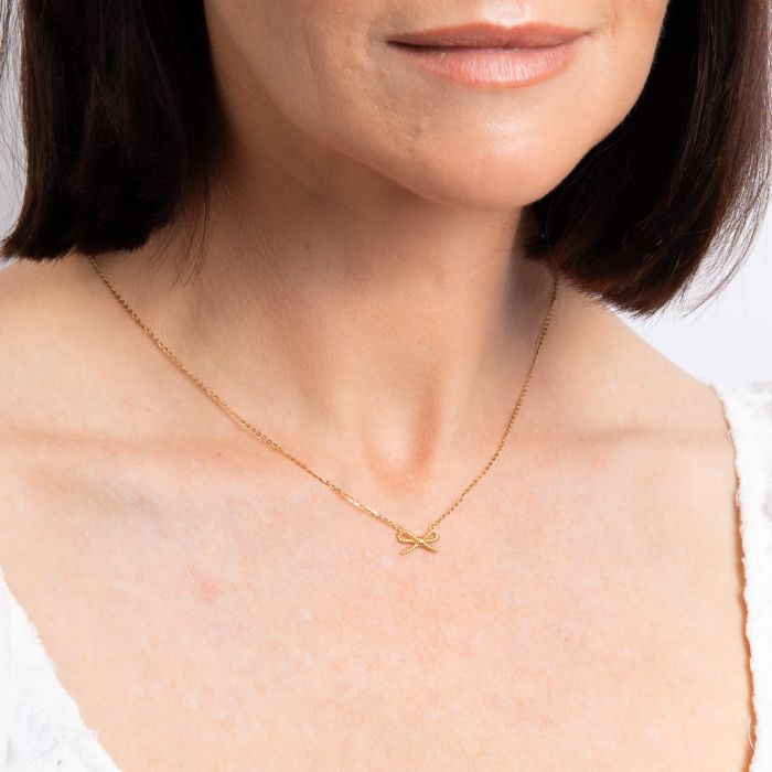 Rope Bow Necklace in 9ct Gold