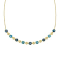 Ornate Blue Topaz Necklace in 9ct Gold
