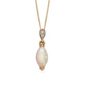 Opal Drop Pendant with Diamond Bale in 9ct Gold