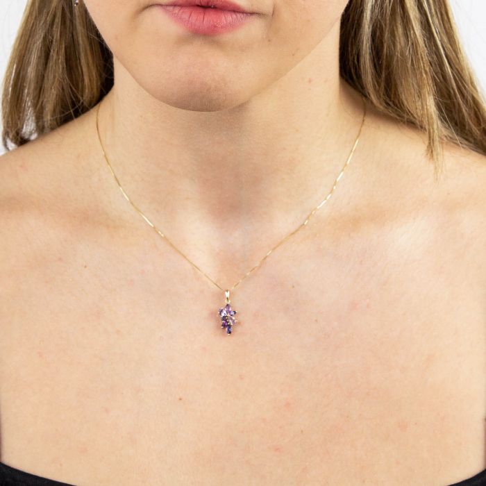 Marquise Cluster Pendant in 9ct Gold