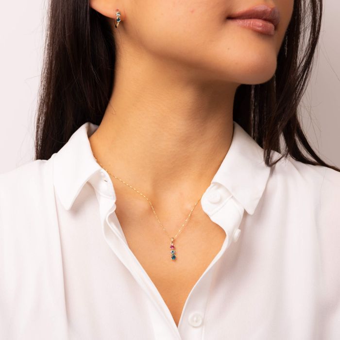 Amalfi Three Colour Twist Pendant in 9ct Gold