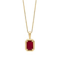 Chunky Border Precious Stone Pendant in 9ct Gold