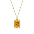 Detailed Octagon Citrine Pendant in 9ct Gold