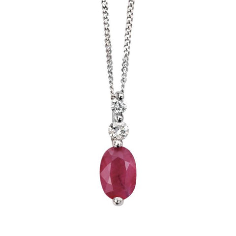 Precious Stone Drop Pendant in 9ct Gold