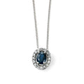 Precious Stone Pendant with Diamond Cluster Surround in 9ct Gold