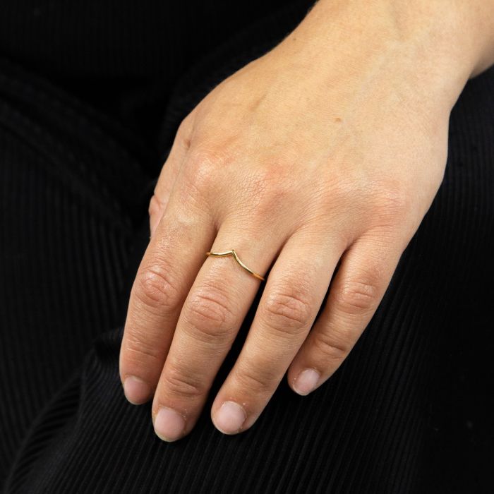 V Shape Band Stacking Ring in 9ct Gold