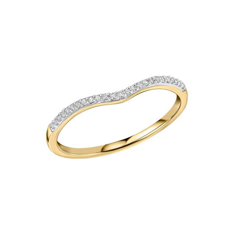 Diamond Set V Shaped Ring in 9ct Gold