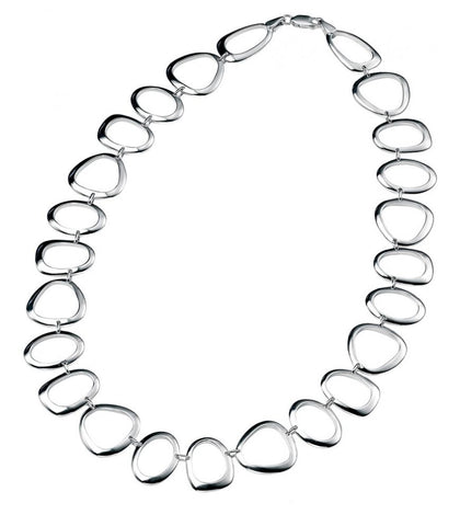 Cut out pebble Shape Link Necklace