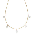 Keshi Pearl Charm Necklace In Yellow Gold