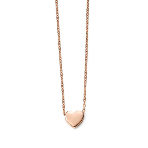 Rose Gold Plain Heart Necklace